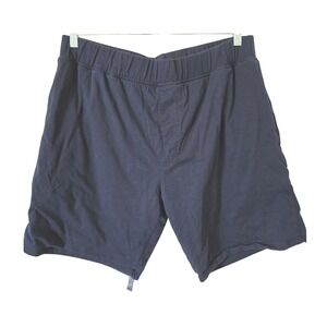 DudeRobe Mens Navy Blue 100% Cotton Terry Lounge Shorts Size L/XL Relaxed Fit